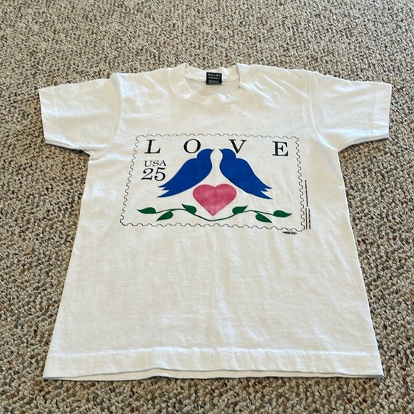 Vtg 1988 US Stamp-Notes Art Tee - Picture 1 of 6